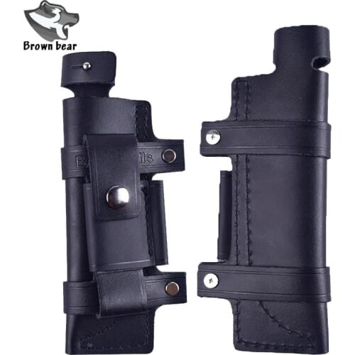 Black Man-made Leather knife holder Belt Sheath Scabbard For 7" Fixed Hunting Knife Accessories