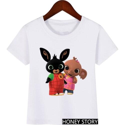 Love Elephant Kids Clothes Cartoon Print T shirt Girls Boys Harajuku Kawaii Children Clothes Funny Rabbits Tshirt