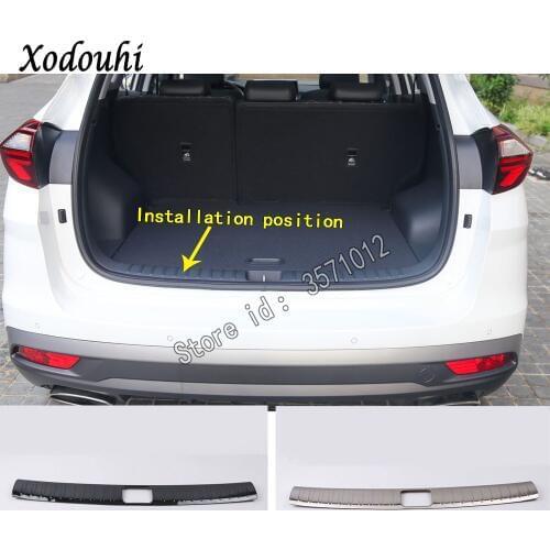 For Hyundai Tucson 2019 2020 Car External Rear Bumper Panel Trunk Trim Cover Stainless Steel Plate Pedal Trunk Threshold 1pcs