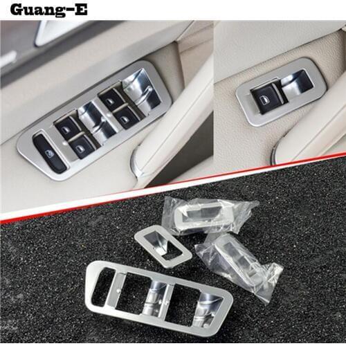 For Volkswagen Golf7 Golf 7 2014 2015 2016 2017 ABS Chrome Door Window Glass Inner Panel Armrest Lift Switch Button Trim Frame
