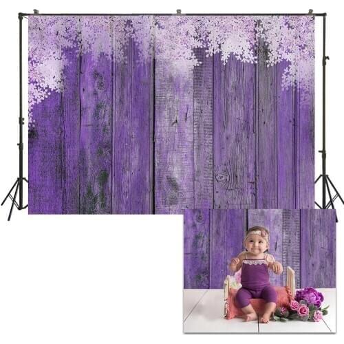 HUAYI Photo Background Newborns Baby Child Photography Backdrops Studio Purple Wooden Planks Wall Photoshoot Backdrop US221