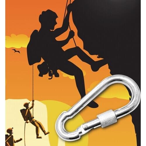 Electro-galvanized Aluminum Alloy Carabiner Outdoor Spring Snap Clip Hooks Keychain For Climbing Camping Hiking