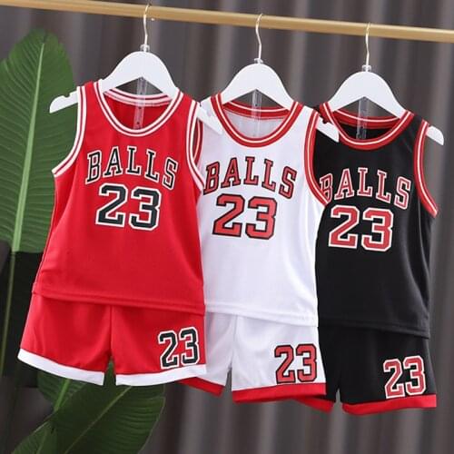 Toddler Boys Girls Basketball Sport Clothes Sets Baby KIds Soft Letter Printted Vest T Shirt Shorts 2pcs Tracksuit Clothing Suit