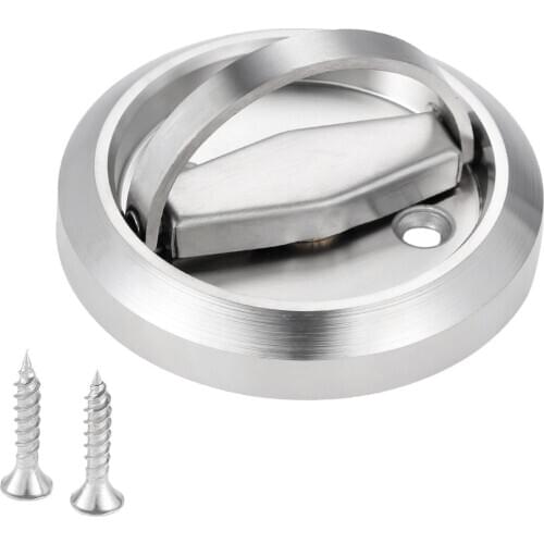 1pc Round Recessed Pull Handle Stainless Steel Furniture Recessed Handle Invisible Cup Handle Hidden Door Cabinet Drawer Pulls