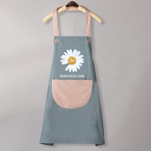 Kitchen Apron Household Skirt Waterproof and Oil-Proof Female Fashion Cute Gown Adult Apron