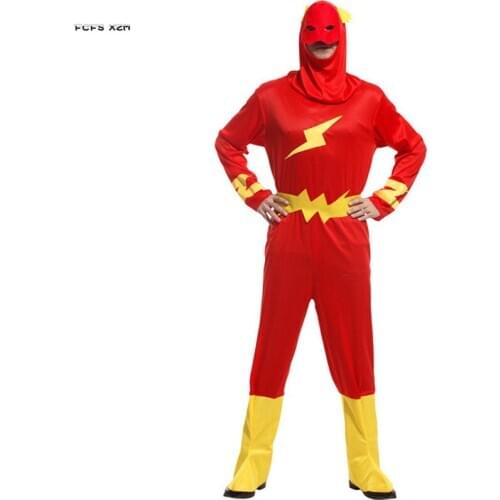 Men Halloween The Flash Movie Costumes Adult Super Hero Cosplay Carnival Purim parade Masquerade Nightclub Role Play party dress