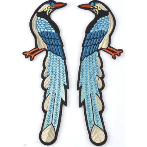 2pcs oppos Bird Patch fashion Patches For Kids Clothes Jeans Sewing-on Embroidered Patch Motif Applique CP1804