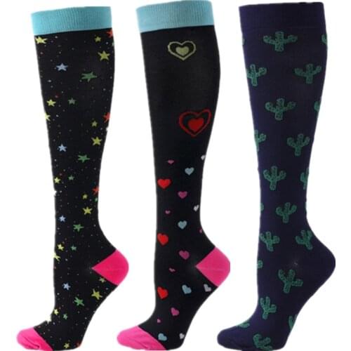 58 Styles Compression Socks Fit For Medical Nurses Varicose Veins Outdoor Sport Running Men Women New Compression Knee Stockings