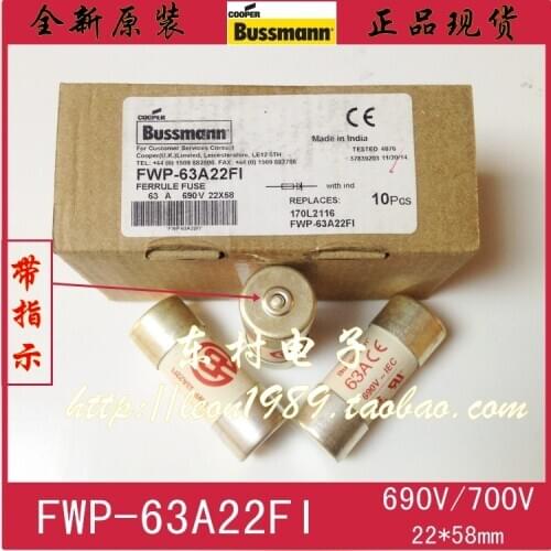 Original Bussmann Fuses FWP-63A22FI FWP-20A22FI FWP-25A22FI FWP-32A22FI FWP-40A22FI FWP-50A22FI FWP-80A22FI FWP-100A22FI-10PCS