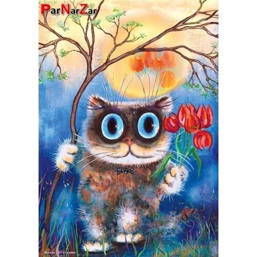 ParNarZar Animal Diamond Painting 3D DIY Full Paste Drill Kits Rhinestone Diamond Cross Stitch Embroidery Kits