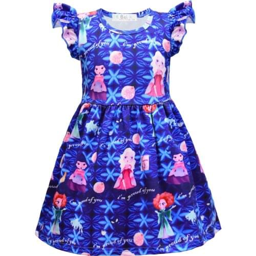 Disney Frozen Princess Dress Elsa Princess Dress Girl Flying Sleeve Girls Pajama Dress