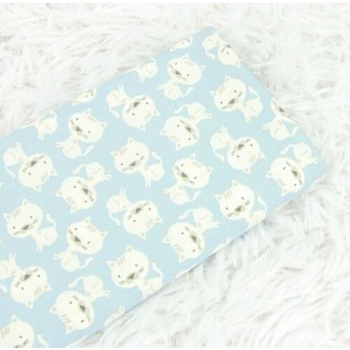 Half Meter Polyester Cotton Fabric With Cartoon Cat Print Handmade DIY Bag Garment Dress Children Tissue 100% Cotton CR-518