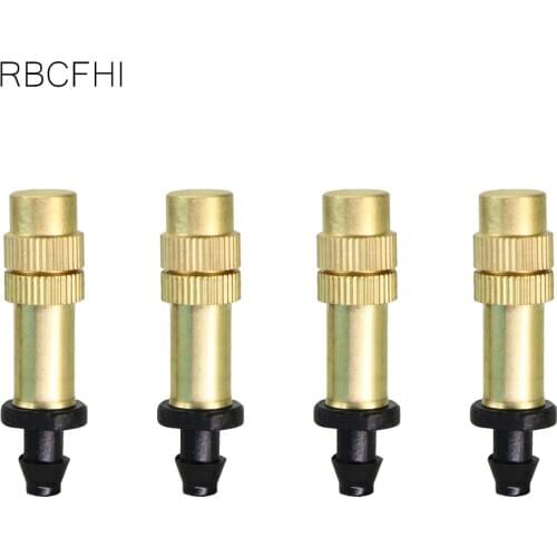 RBCFHl Garden Irrigation Adjustable Misting Spray Nozzle Brass 1/4'' Barb Connector Fog Sprinklers Gardening
