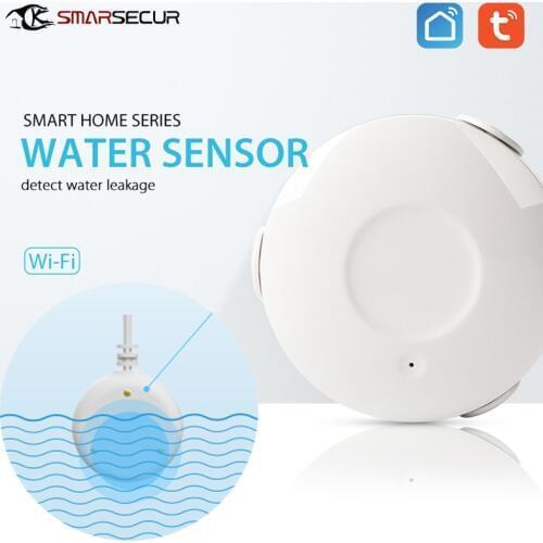 SMARSECUR Wireless Smart WiFi Water Sensor DIY Flood and Leak Detector Detachable Sensor