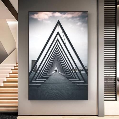 Modern Triangle Geometry Landscape Minimalist Canvas Painting Prints Pictures Nordic Poster for Living Room Home Wall Art Decor