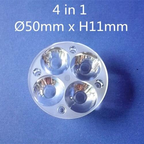 2 pcs LED car lens spotlight lens 4 LED cluster lamp lens diameter 50mm clear surface fogging surface and bead surface
