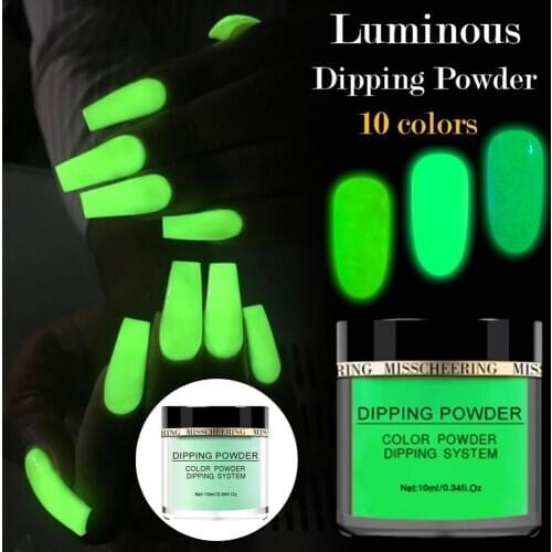 Luminous Nail Art Dipping Powder Glowing Acrylic UV Gel Manicure Decoration
