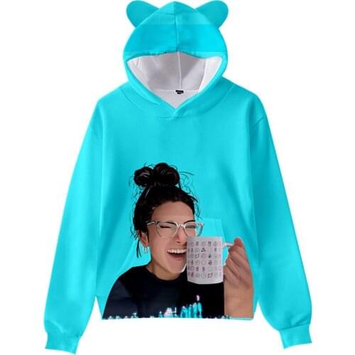 Kawaii Charli D'Amelio Hoodies Boys/Girls Cat Ears Charli Damelio Sweatshirts Hooded Autumn Winter Charli Damelio Merch Tops