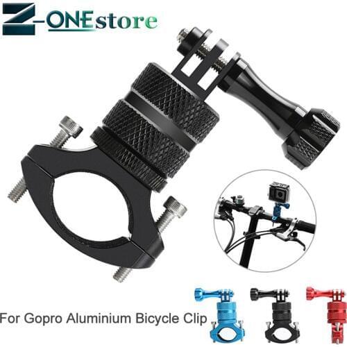 360 Rotation Aluminum Bicycle Handlebar Clip for GoPro Hero 7 6 5 4 3 2 Session Motorcycle Bar Mount for Go Pro Xiaomi Yi Sjcam