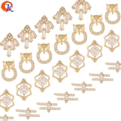 Cordial Design 50Pcs Jewelry Accessories/Hand Made/Genuine Gold Plating/DIY Making/Cubic Zirconia Charms/Fingernail Findings