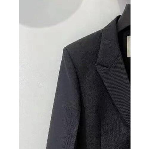 2021 Autumn and Winter New Metal Double-breasted Jacket Women Blazer