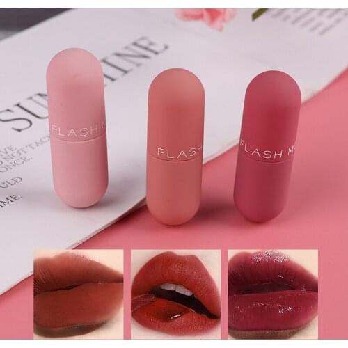 1/3/5/pcs/set Capsule Small Lipstick Set Waterproof Moisturizing Matte Lipstick Kit Non-Stick Cup Sexy Lip Stick Small Lipstick