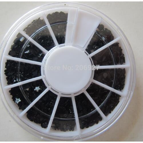 1PC OD-86 3D Black 12 designs Resin Rhinestone Decoration in wheel Shiny Nail Decoration Lovely Outlooking