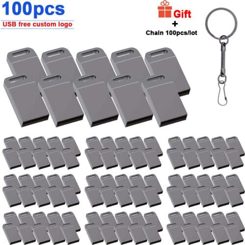 100pcs/lot free logo Fashion Super Mini metal usb flash drive 8GB 16GB pen Drive 32GB 64GB usb 2.0 flash stick pendrive for gift