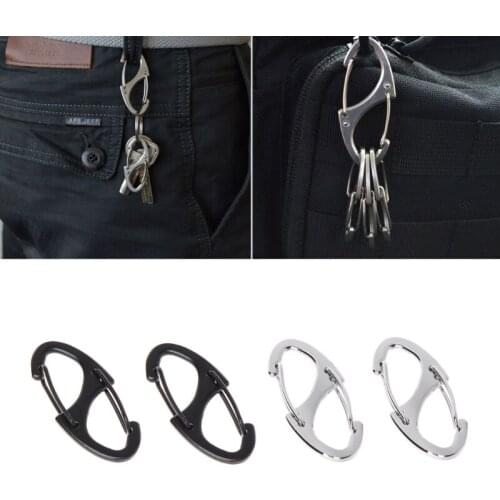 2pcs 8 Shape Carabiner Mini EDC Keychain Portable Outdoor Hook Hang Buckle Clasp U2JB