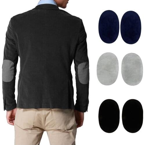 3 Pairs of Oval Knee Patches for Elbow Sewn in Repair Fabric