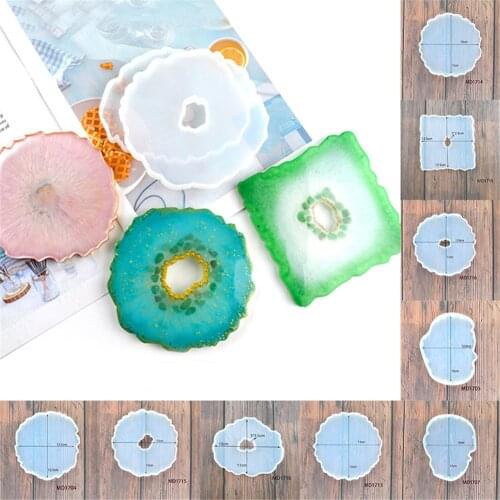 Agate Coasters Resin Casting Mold Silicone Jewelry Making Epoxy Mould Craft Tools Mold Handmade Table Jewelry Accessories