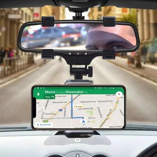Car Rearview Mirror Holder Phone Bracket Car Phone Holder 360 Rotation For Universal Cell Phone Holder Stand