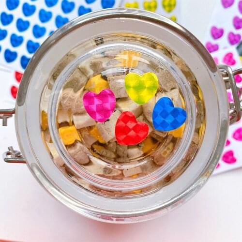 Free shipping 1350pcs 15mm Colorful Laser love Sticker DIY Scrapbooking Stationery Mobile phone Computer Decoration sticker