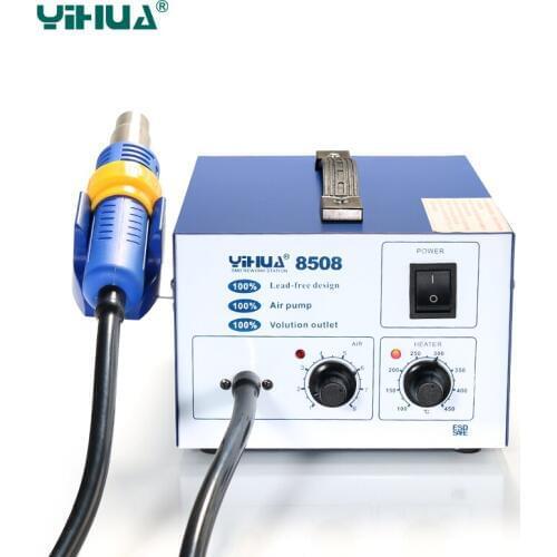 Free Shipping ESD Hot-Air Yihua 8508 Temperature Controlled Air Soldering Station With Silicone Line