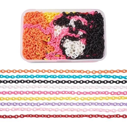 36strands/box ABS Plastic Oval Cable Chains 5.5~6mm Wide For DIY Bracelet Necklace jewelry making Accessories Mix Color