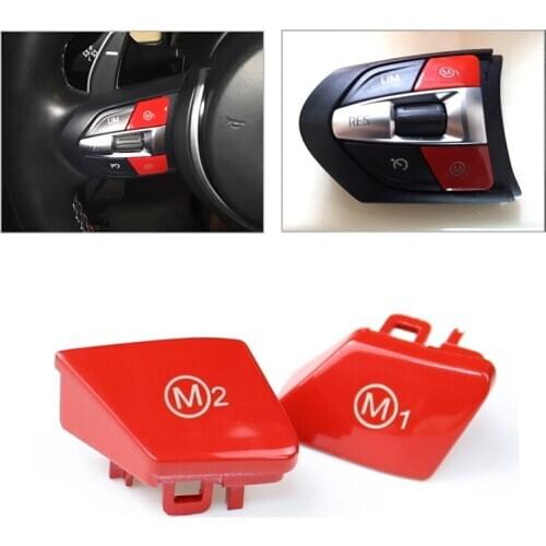 For BMW M3 M4 F80 F82 F83 F10 2pcs Steering Wheel Personalized Red m1m2 Mode Button Custom Switch Replace Cover Made in China