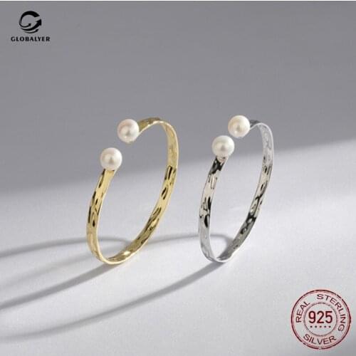 European and American Fashion Bracelet S925 Silver hand ornament Friend fashion Personality Pearl Bracelet Female 749