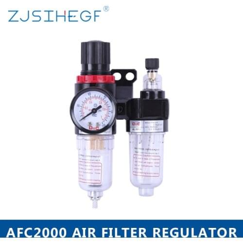 AFC-2000 Pneumatic Filter Regulator Air Treatment Unit Pressure Switches Gauge AFC2000 With PC Fitting For Compressors
