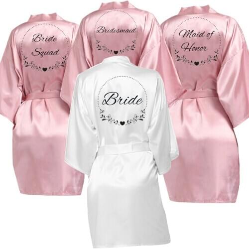 Wedding party Personalised Custom Bride Robe Dressing Gown Satin Bridal Pajamas Bridal Party Robes Bridesmaid Robes gift