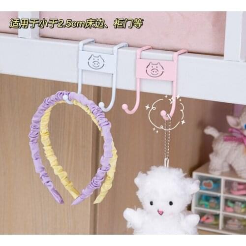Bed hook little lovely convenient bedroom wall dormitory clothes cabinet door after hanging storage shelf J05