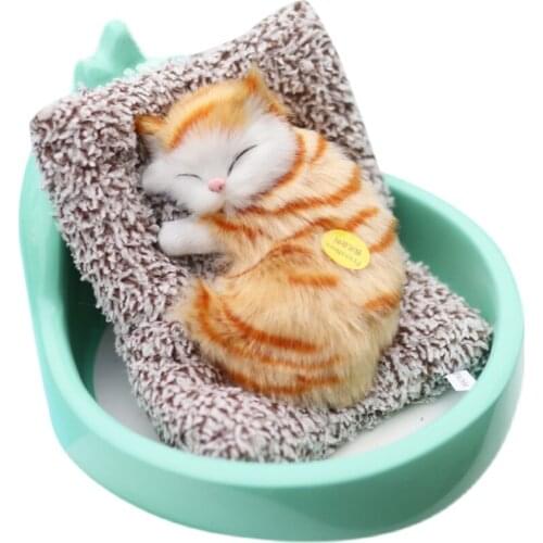 Doll Ornaments Sleeping cat Plush Handmade cat Girls birthday present