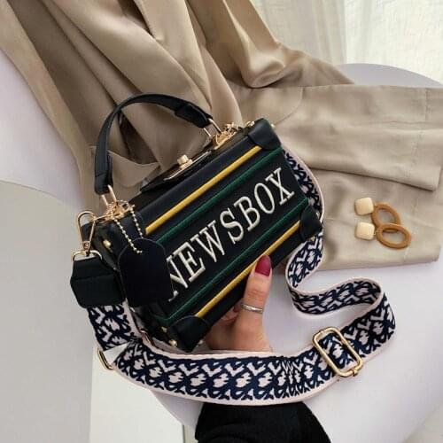 Square box purses and handbags for women 2021 new letter Wide shoulder bag for phone fashion luxury designer crossbody bags