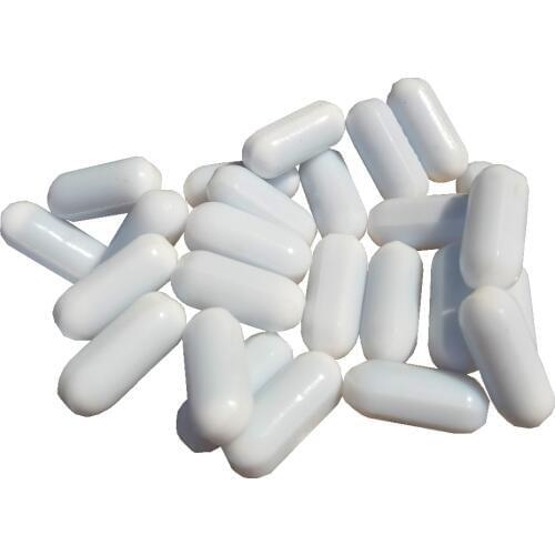 C6x20mm PTFE Magnetic Stirrer Mixer Stir Bar without Pivot Ring Plain Stirring Bars white Spin Bars, Pack of 10