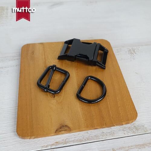Metal buckle+adjust buckle+D ring/set)DIY Dog Collar sewing accessories 25mm black Environmental plated metal buckle