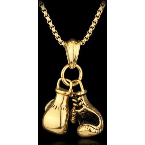 Gold/Silver Plated Fashion Mini Boxing Glove Necklace Boxing Jewelry Cool Charm Pendant For Men Boys Gift Choker