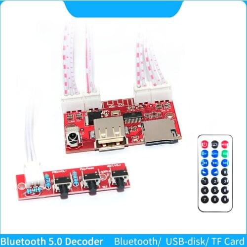 Bluetooth 5.0 MP3 Player Digital Audio Decoder Board USB-disk TF Card WMA WAV FLAC APE DAC Remote Key Button Control