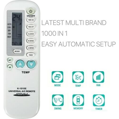 Multi Brand 100-in-1 Universal Air Conditioner Remote Control Replacement Available Works on many major brands Remote Control