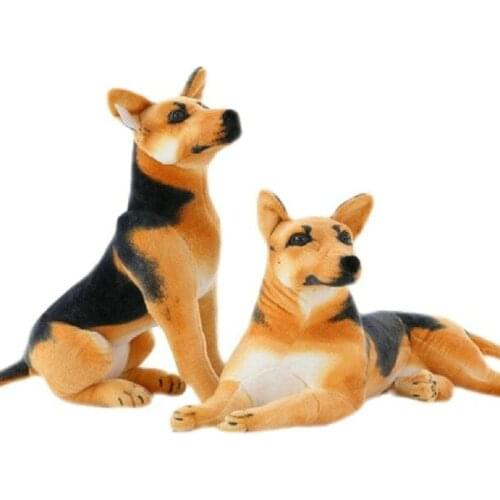 Stuffed Animal Plush Simulation German Shepherd Dog Doll Plush Toy Creative Stuffed Army Dog Toy Kawaii Gift For Kid Girl Boy