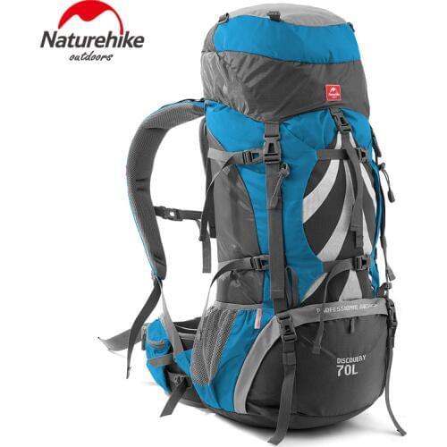 Naturehike Hiking Backpacks 70L Large Capacity Climbing Trekking Travel Backpack Unisex Softback Waterproof Rucksack NH70B070-B