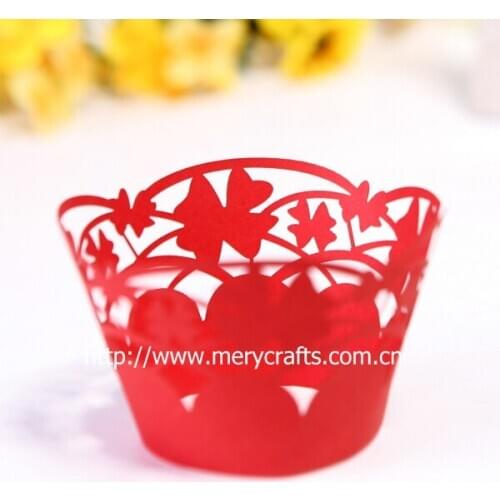 Fancy " seaflower " laser cut cupcake wrapper for wedding and party decoration